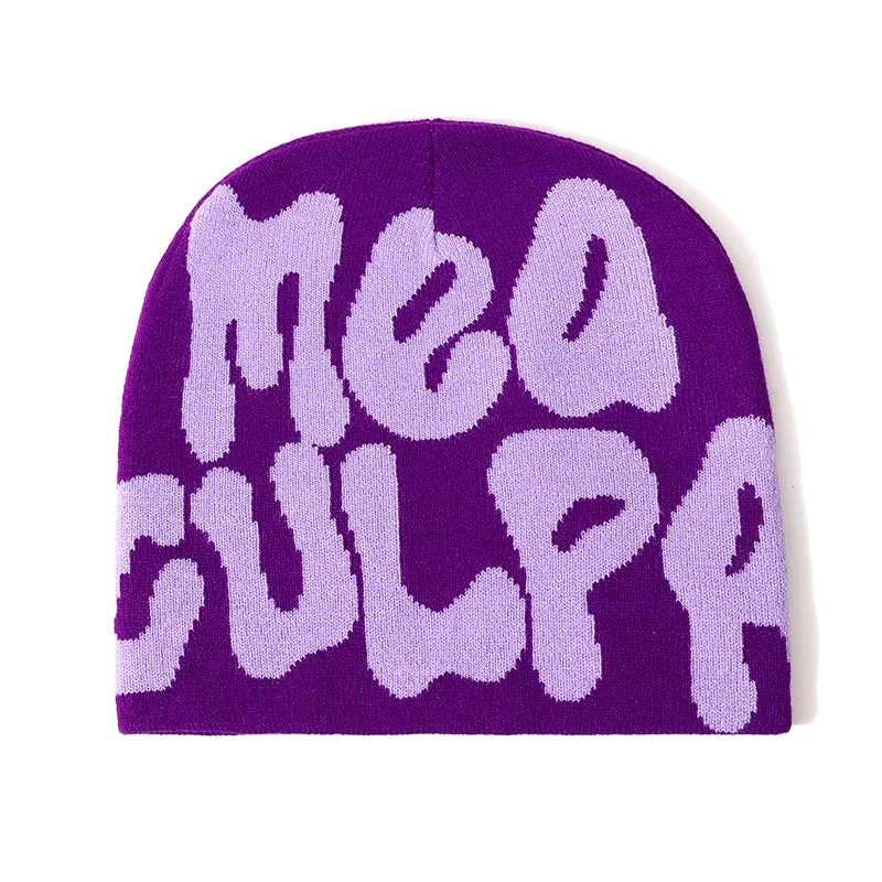 2023 New Designer Y2K Meaculpa Knitted Beanie Chapeau Femme Fashion Streetwear Mea Culpa Beanies for Women Men Winter Bonnets