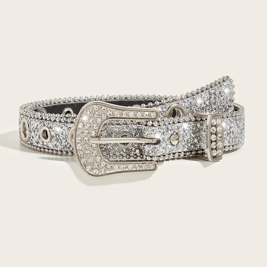 ✪ Crystal Belt Jean Belt Bling Rhine Belt Women Fashion Cowgirl Western Rhine Waistband Rhine Waist Belt