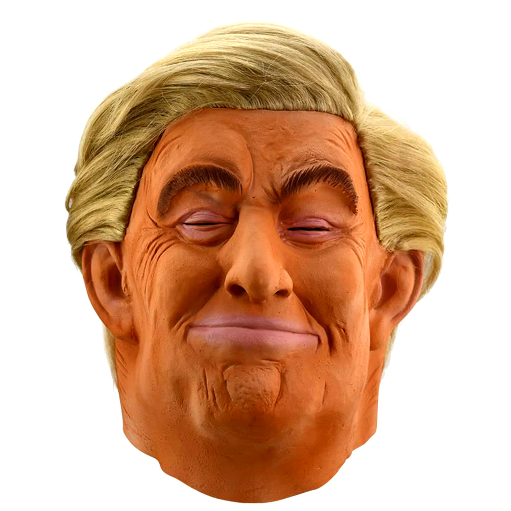 Trump Latex Full Head Face American Former President Mask Halloween Cosplay Head Cover Donald Trump Presidential Cosplay