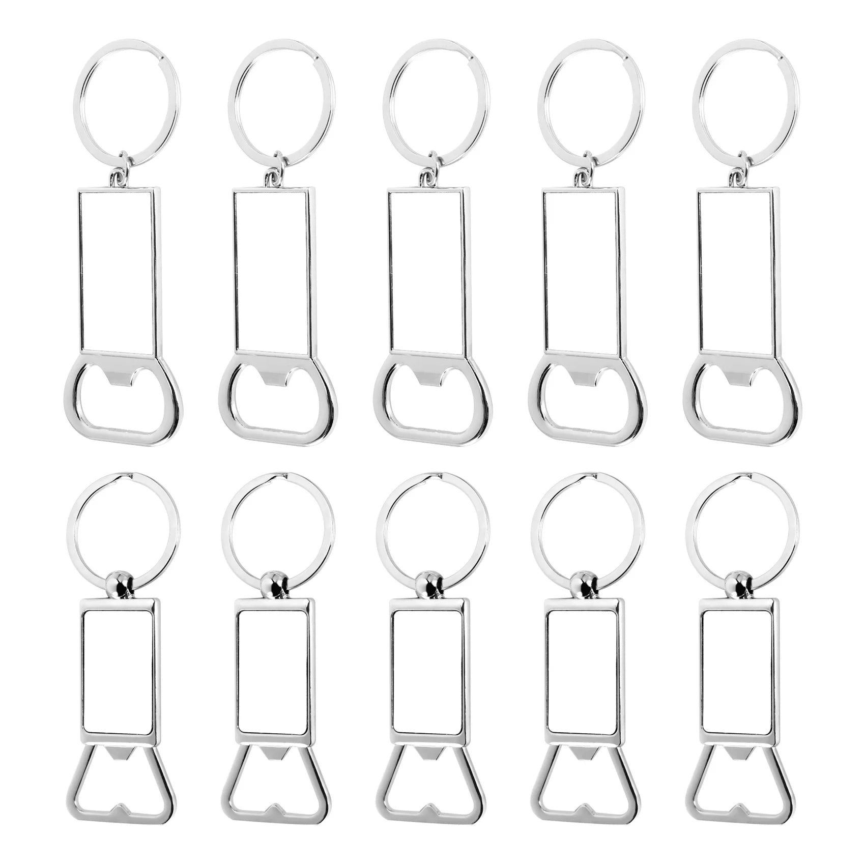 10Pcs Sublimation Keychain Blanks - Case or Metal Bottle Opener for Heat Transfer,Set A